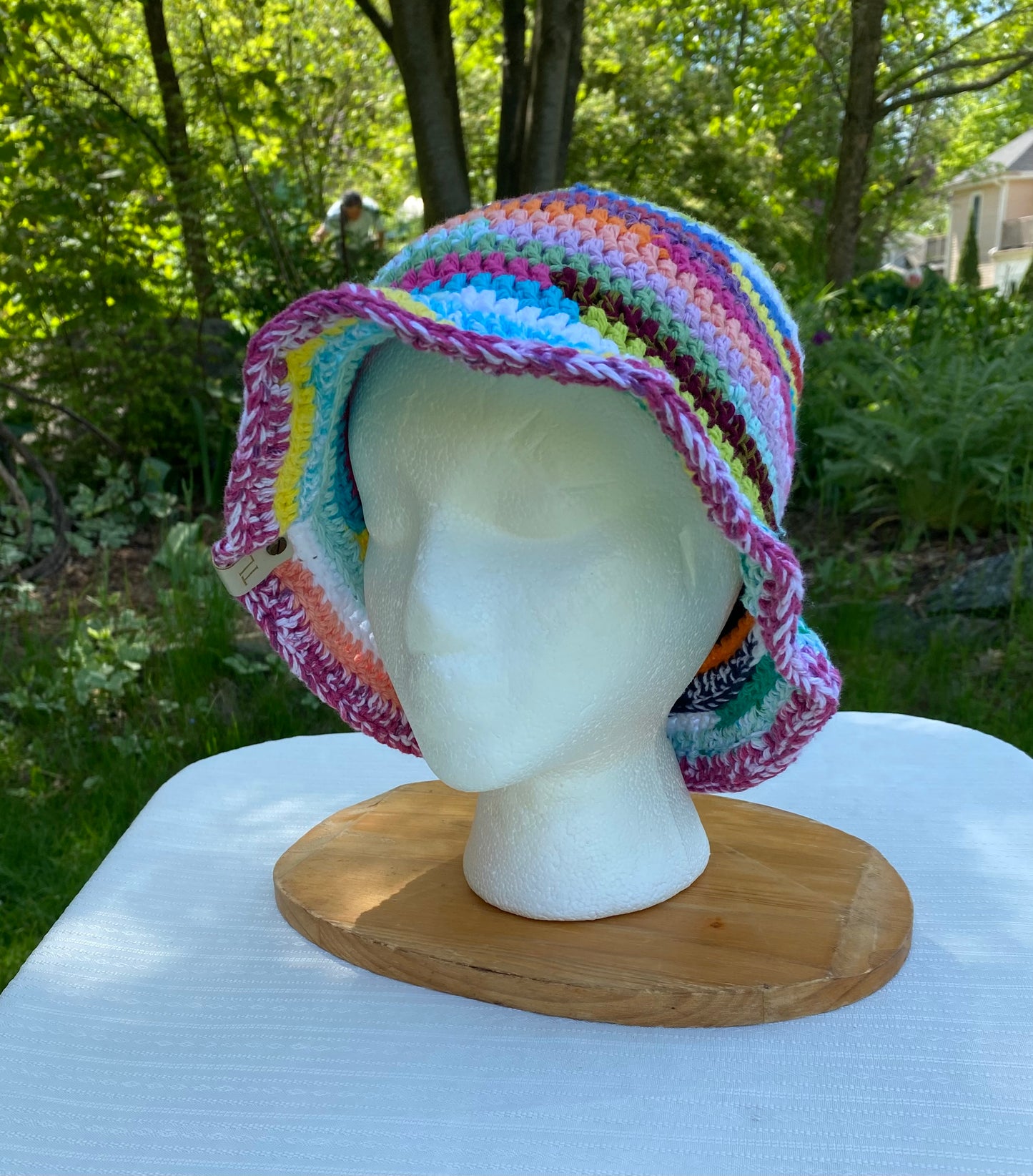 Summer Festival Hat- 100% Cotton Adult Crochet Bucket Hat