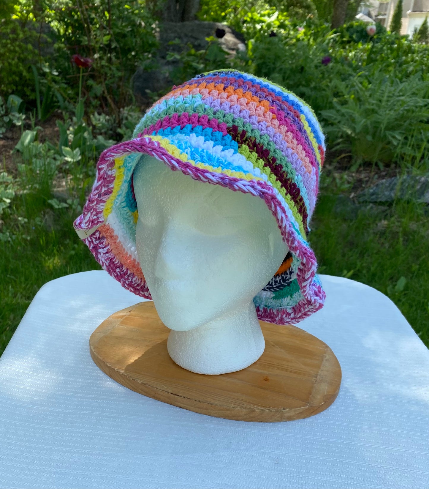 Summer Festival Hat- 100% Cotton Adult Crochet Bucket Hat