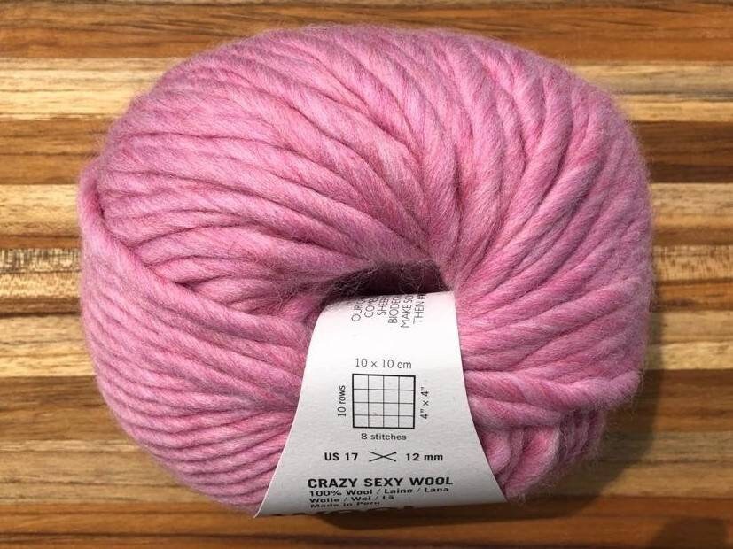 Wool & The Gang CRAZY SEXY WOOL Super Bulky/Super Chunky 100% Peruvian Wool - Super Size 200 gram/7 oz Colourway: Pink Lemonade