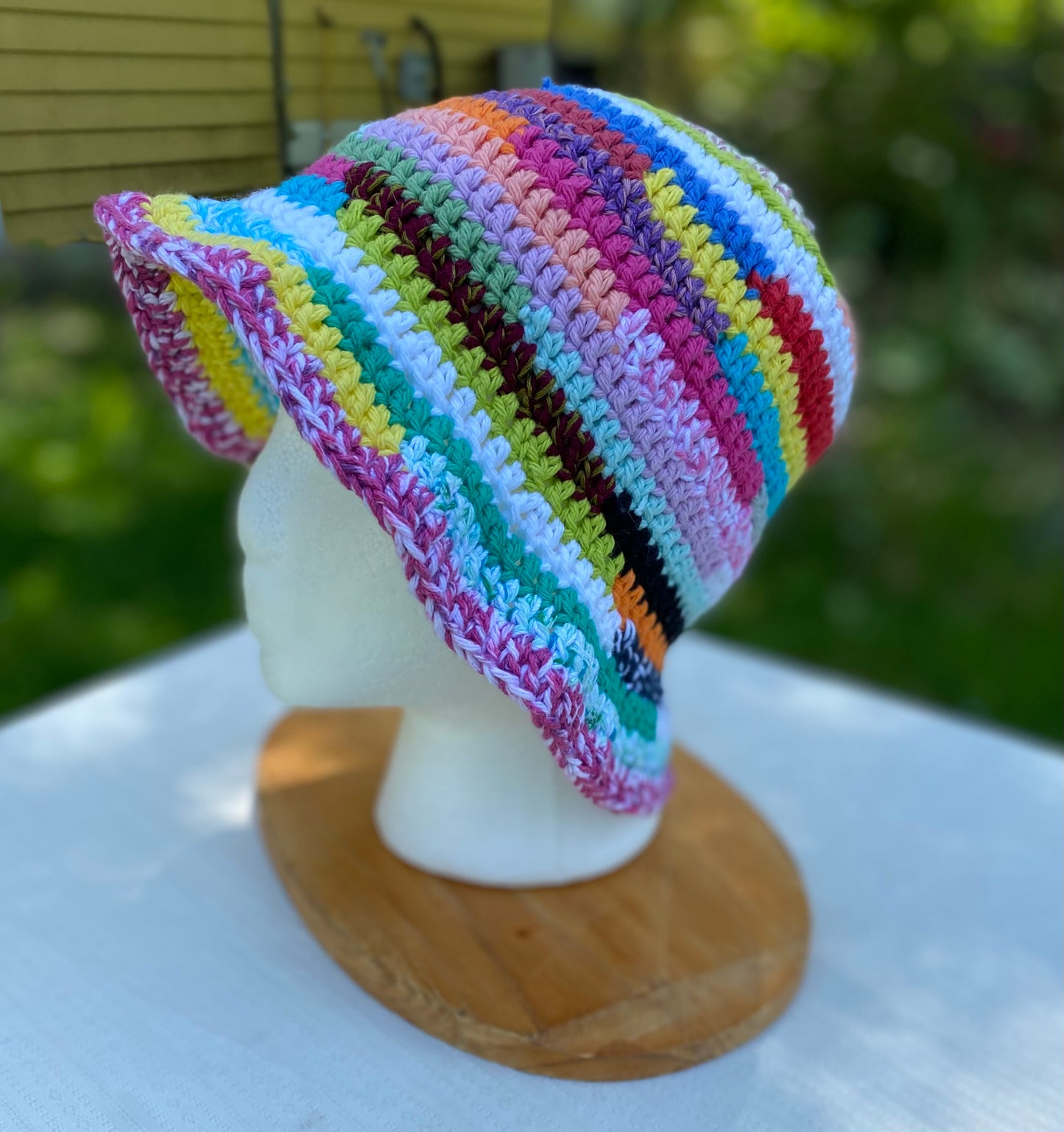Summer Festival Hat- 100% Cotton Adult Crochet Bucket Hat