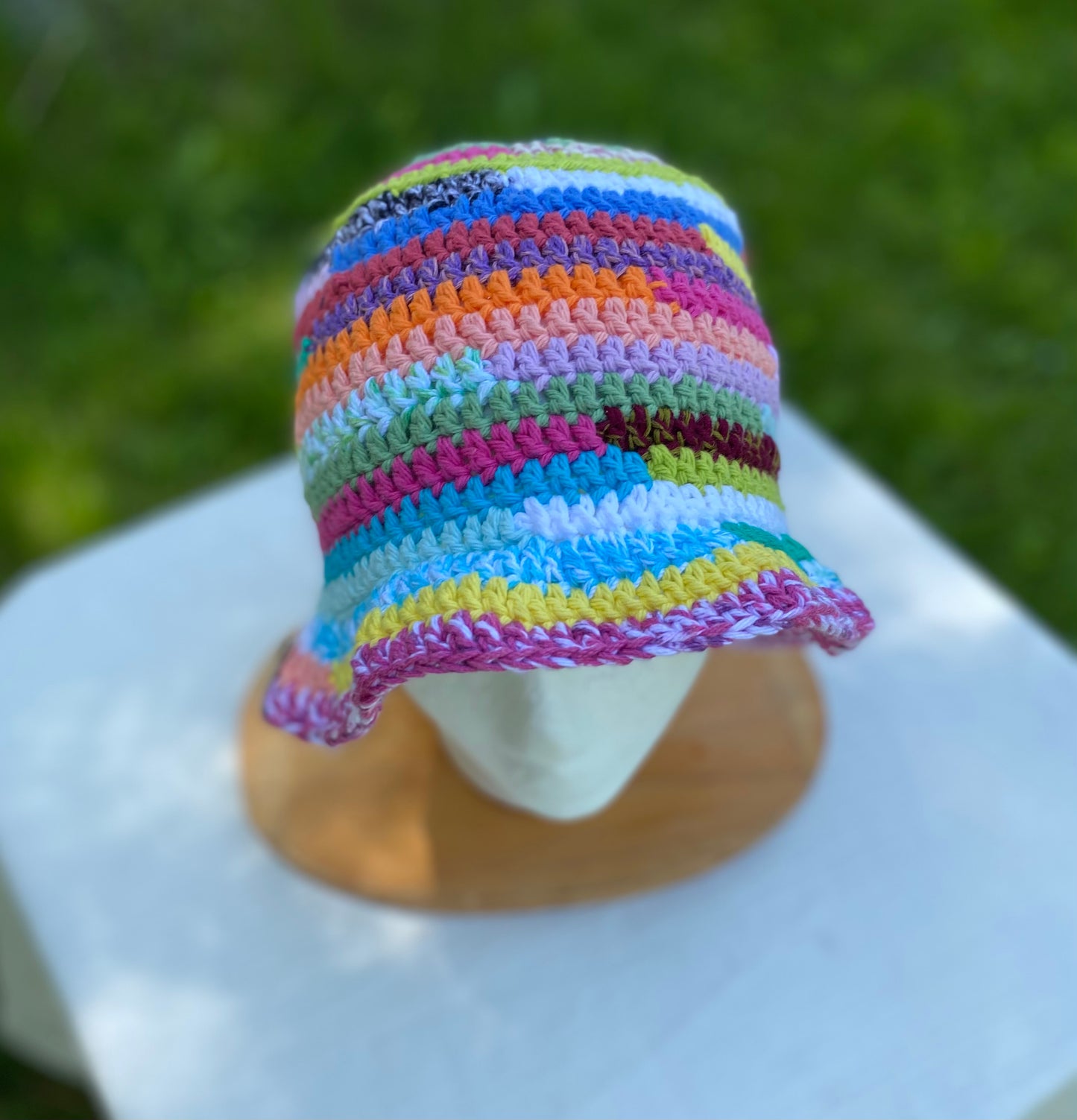 Summer Festival Hat- 100% Cotton Adult Crochet Bucket Hat