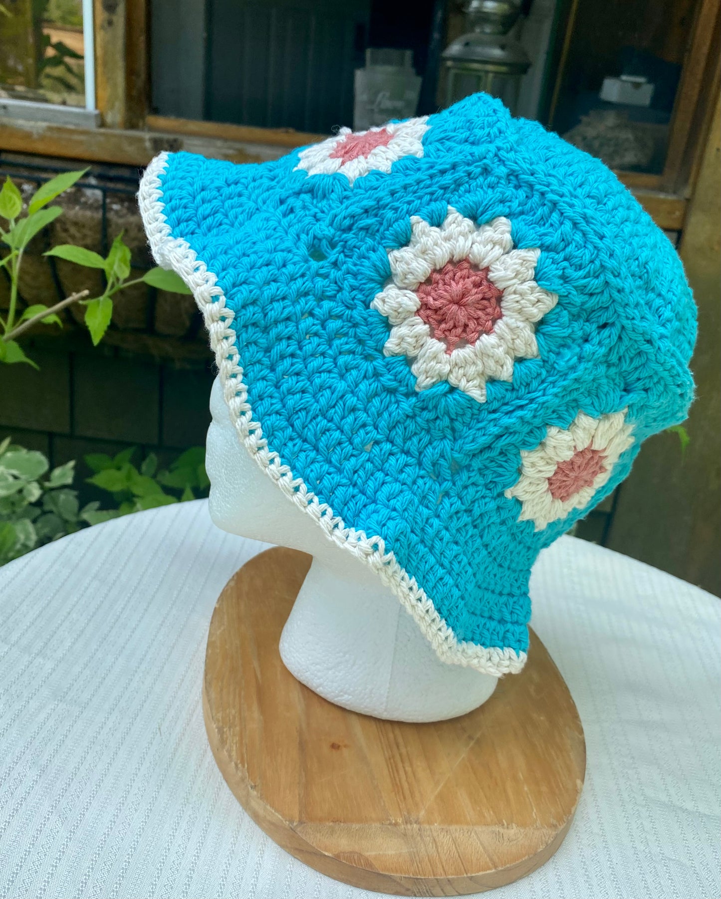 Granny Square Crochet Bucket Hat - Adult