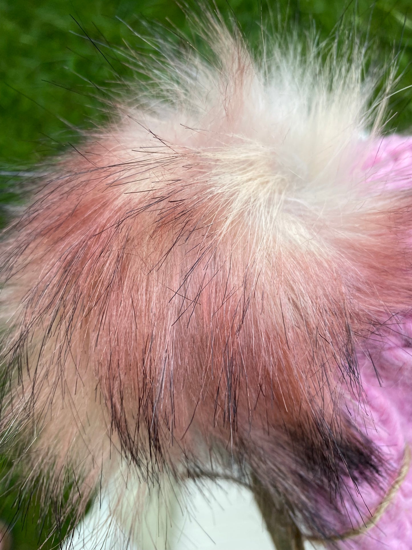 Adult Hand Knit Toque - PINK LEMONADE - 100% Peruvian Wool Hat with Faux Fur Pompom
