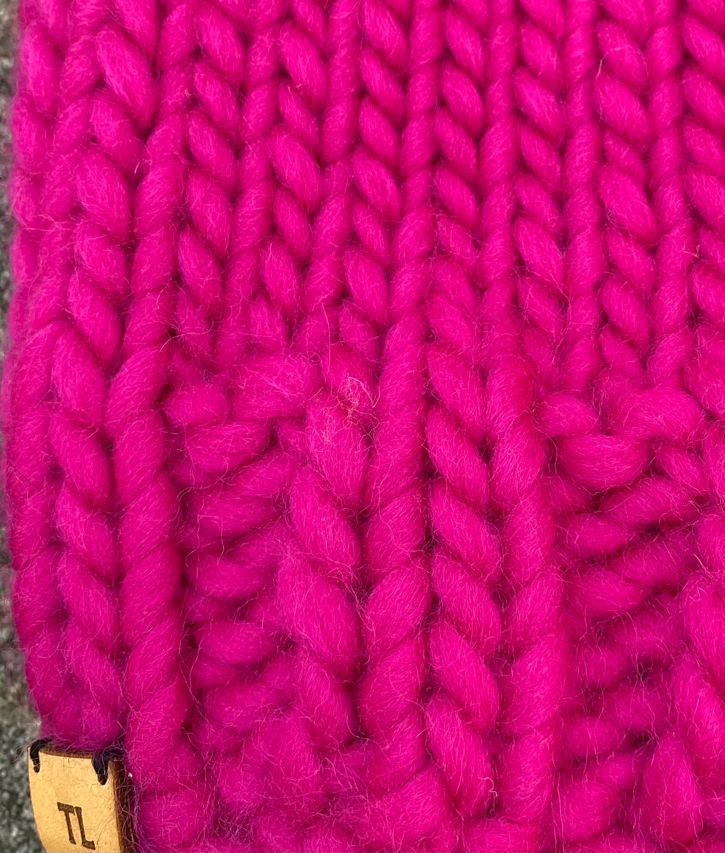 Hot Pink Toque - Luxury Knit Wool Hat - Child Winter Beanie with Interchangeable Snap On-off Faux Fur Pompom